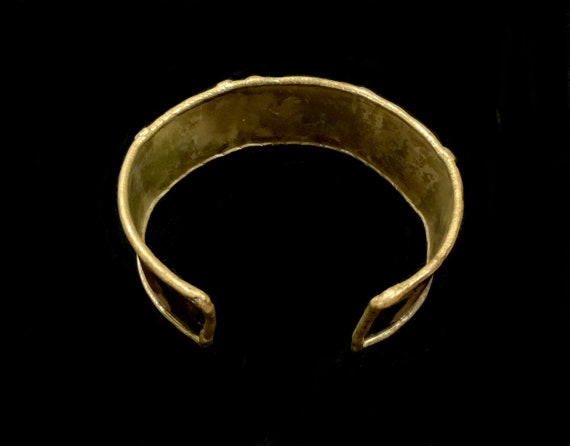 Vintage Brass & Copper Brutalist Cuff Bracelet - image 4