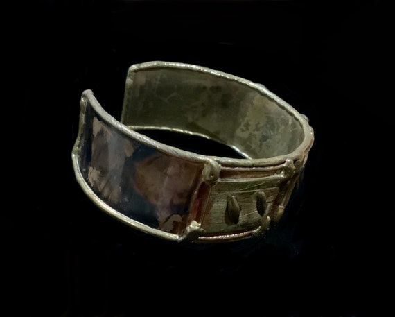 Vintage Brass & Copper Brutalist Cuff Bracelet - image 6