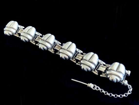 Antique Exceptional Heavy Solid Silver Scarab Bee… - image 2