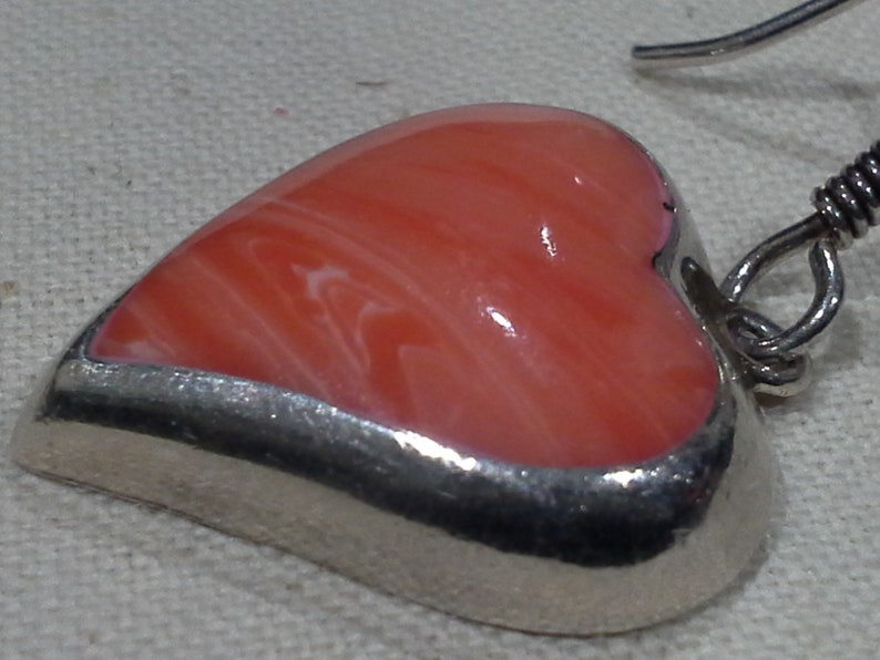 Fidencio Serrano 925 Silver /& Pink Malachite Heart Earrings and Pendant Set Vintage Taxco Mexico