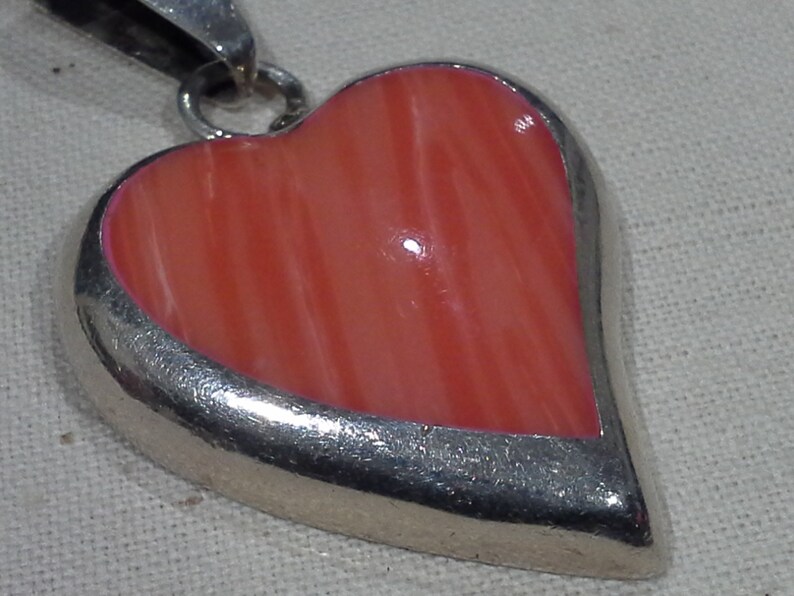 Fidencio Serrano 925 Silver /& Pink Malachite Heart Earrings and Pendant Set Vintage Taxco Mexico