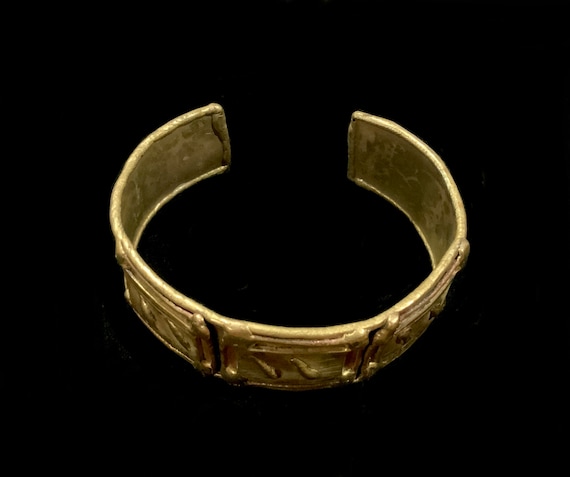 Vintage Brass & Copper Brutalist Cuff Bracelet - image 5