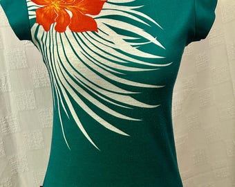 chemise à mancherons Sasson florale vintage