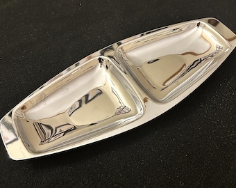 Plat de service divisé Mid-Century vintage
