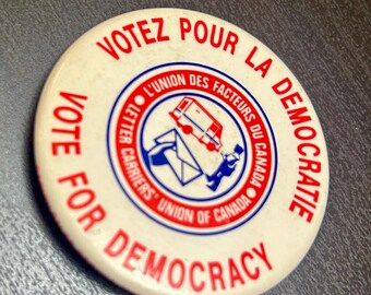 Bouton vintage de l'Union des facteurs et factrices du Canada