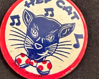 Bouton vintage Hep Cat des années 40/50