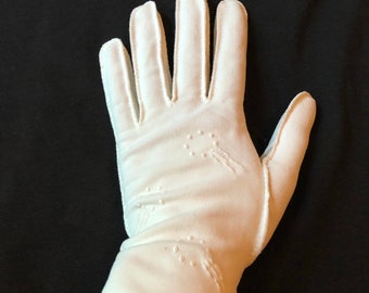 Gants blancs brodés vintage années 50/60