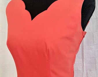 Vestido vintage Laura Ashley con cuello festoneado - Talla 8