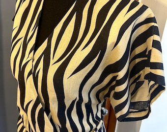 Handmade Vintage Zebra Print Dress