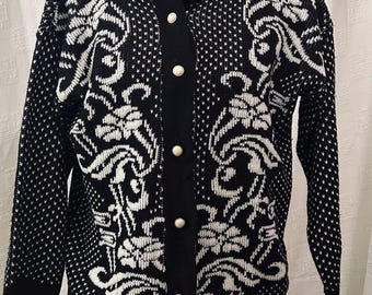 Cardigan à motif vintage fabriqué en Angleterre