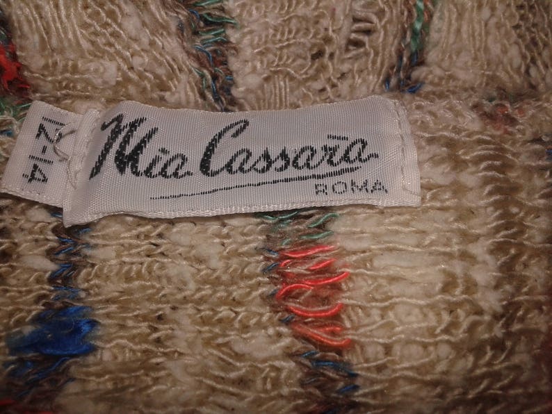 Vintage BOHO knit vest designer knitted Vest Hippie Bohemian top Hippie knit vest women designer clothing by Mia Cassara sleeveless sweater
