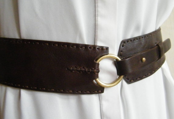 Brown leather belt designer belt Johnny Farah belt
