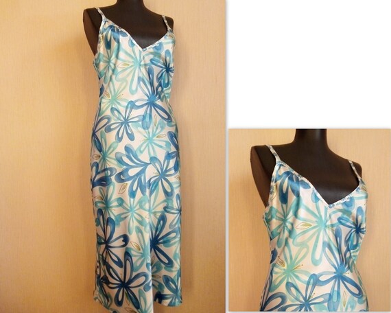 blue floral slip dress