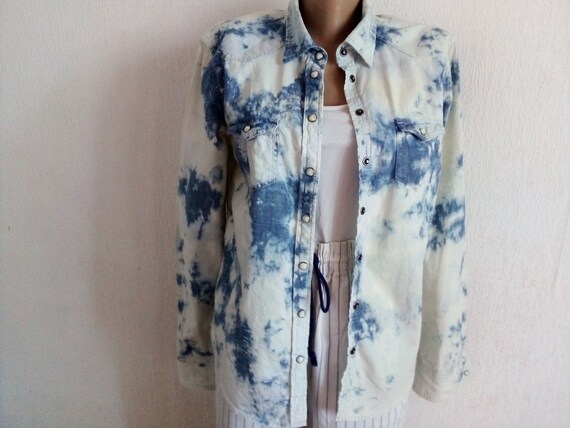 bleached denim shirt