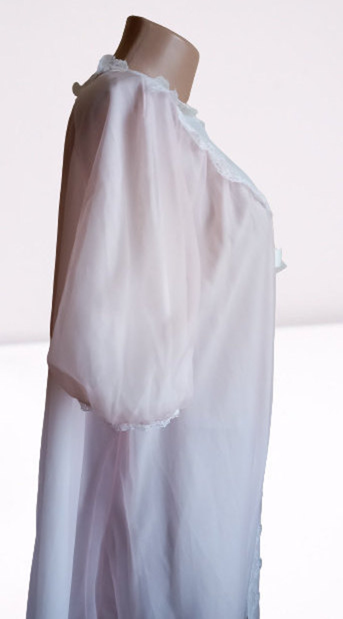 Vintage 50s Pink Baby Doll robe Pin Up Peignoir Sheer Lace Etsy