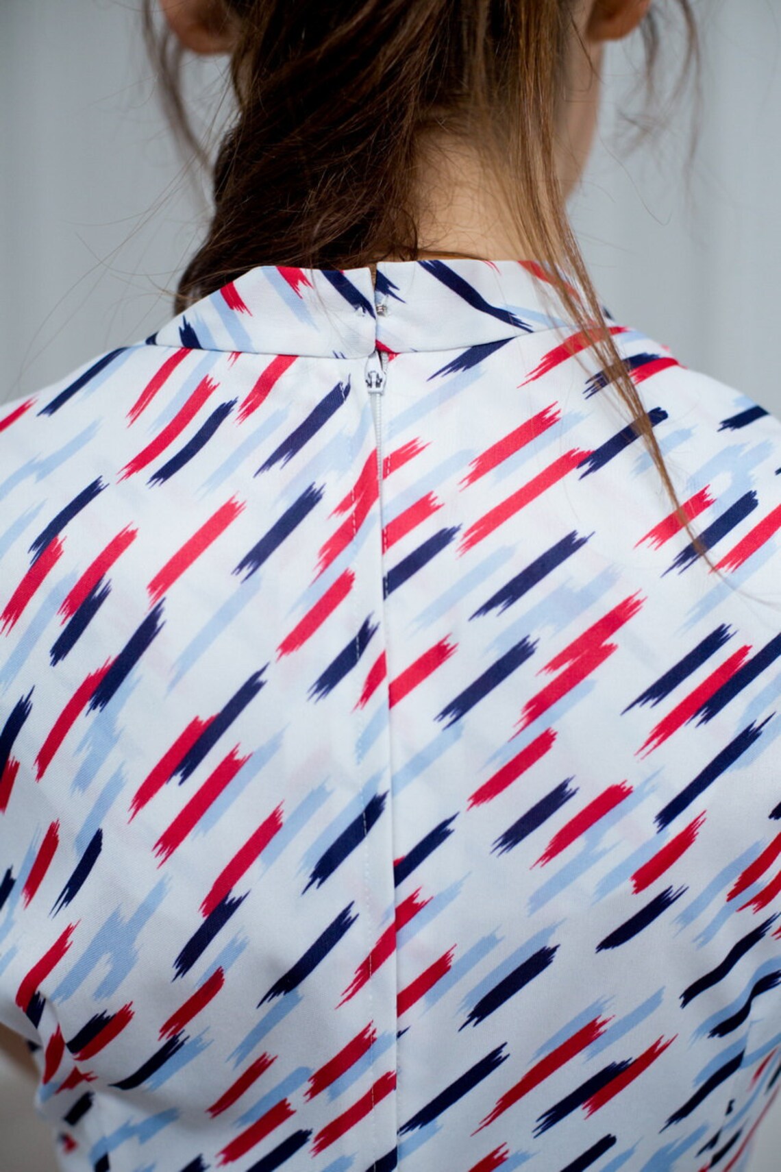 Vintage Tea Dress 70s Day Dress Secretary Dress White Summer Etsy