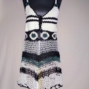 Boho mesh dress Grid crochet dress  openwork knit dress Sundress Beach sexy dress Fishnet dress See through dress