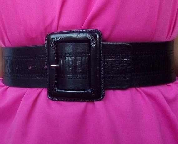 thick black belt for dress