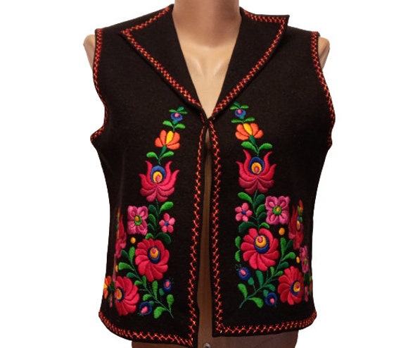 Cactus Embroidered Vest Boho Chic Vest Aztec Vest Hand Embroidered Vest Smiling Sunshine Striped Vest Unique Vest Aztec Top