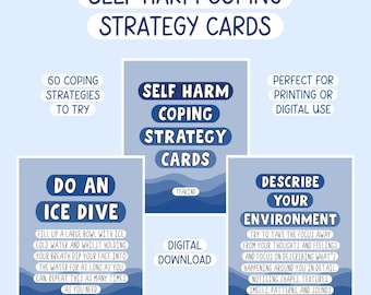 Digital Download: Self Harm Coping Strategy Flash Cards
