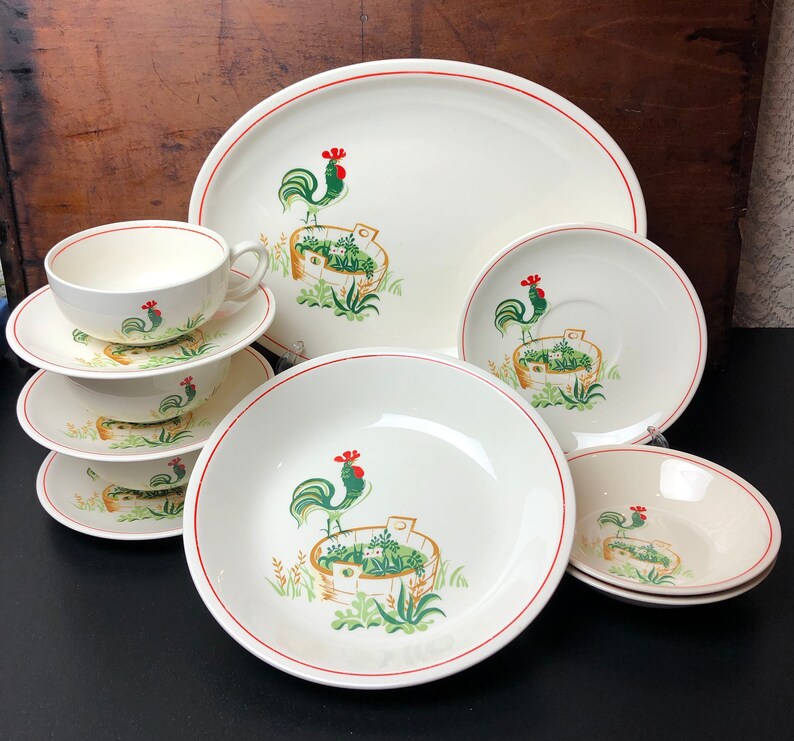 Paden City Pottery 1950's China Set Vintage Plates Cups Etsy