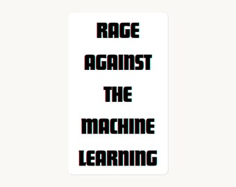 Rage Against the Machine Learning - fan art vinyl decals and stickers - anaglyph