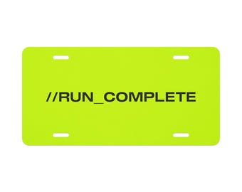 Run Complete - Marathon Game Vanity Registreringsskylt
