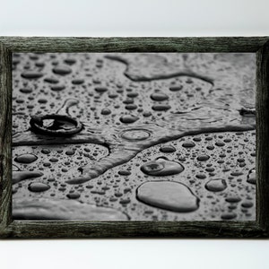 Black and White Photograph, Digital Download, Printable Art, Raindrops ...