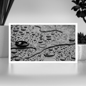Black and White Photograph, Digital Download, Printable Art, Raindrops ...