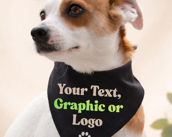 Custom Dog Bandana - Create Your Own Pet Accessories with Personalized Text and Graphics