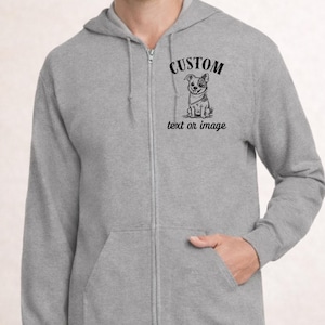 Custom Logo Full Zip Hoodie for Men and Women | Personalized Sweatshirt | Business, Team & Event Apparel | Custom Printed hoodies image 1