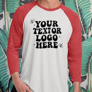 Custom 3/4 Sleeve Shirt, Raglan Personalized Triblend Baseball Tee image 1