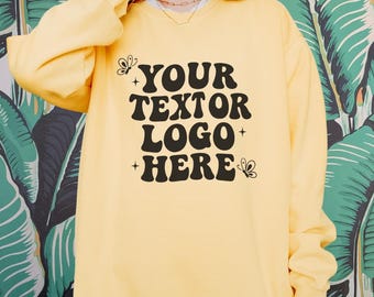 Custom Comfort Colors Sweatshirt, Personalized Crewneck with Text, Graphic, Logo. Printed or Embroidered, School Spirit Wear