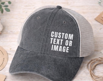 Custom Trucker Hat Personalized Gift Bride Bachelor Party Bachelorette Hats Vintage Mesh Snapback Cap Pigment Dyed Baseball Summer Lake