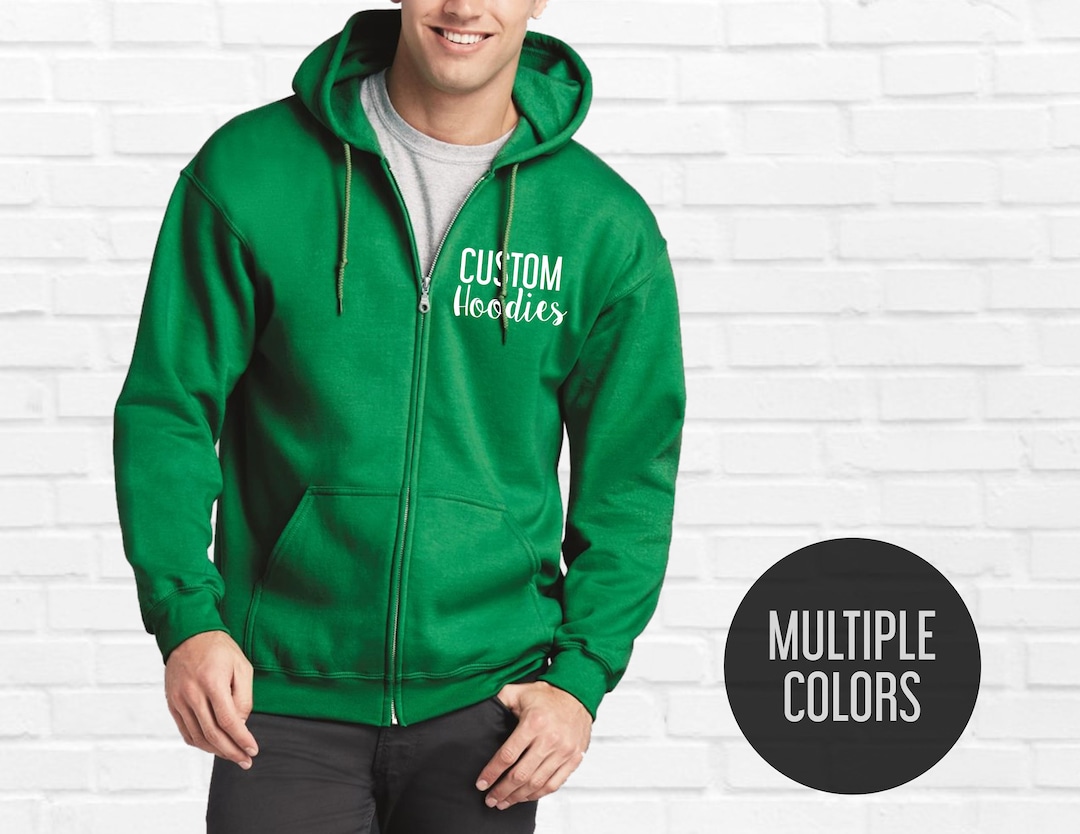 Custom Zip up Hoodie - Custom Zip up Sweatshirt - Zip up