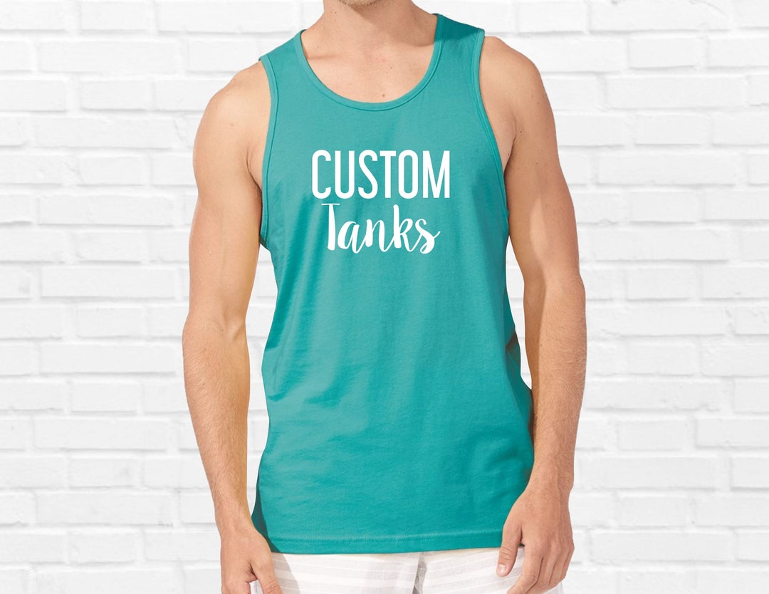 Custom Tank Top Personalized Cotton Muscle Tank With Text - Etsy