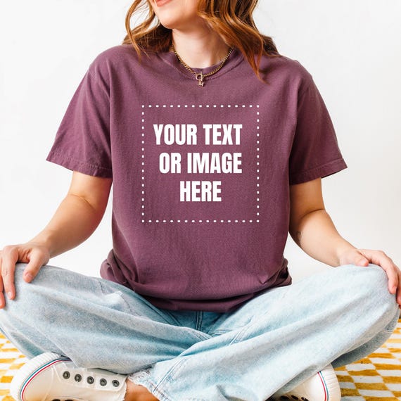 Custom Comfort Colors T-Shirt for Women and Men, Personalized Text or Image Tee, Soft, Vintage, Gifts, Events, Bridesmaids
