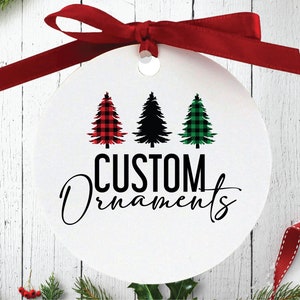 Christmas Ornaments with Personalized Text, Graphic, Logo or Photo - Aluminum