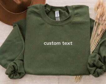 Custom Embroidered Sweatshirt, Personalized Text Crewneck, Minimalistic Mother's Day Gifts, Cozy, Pullover