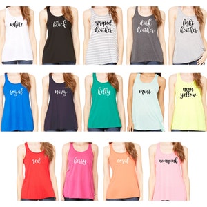 Custom Tank Top Personalized Flowy Racerback Tank Top with Your Text, Logo, Graphic or Photo image 7