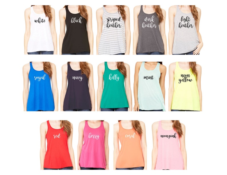 Custom Tank Top Personalized Flowy Racerback Tank Top with Your Text, Logo, Graphic or Photo image 7