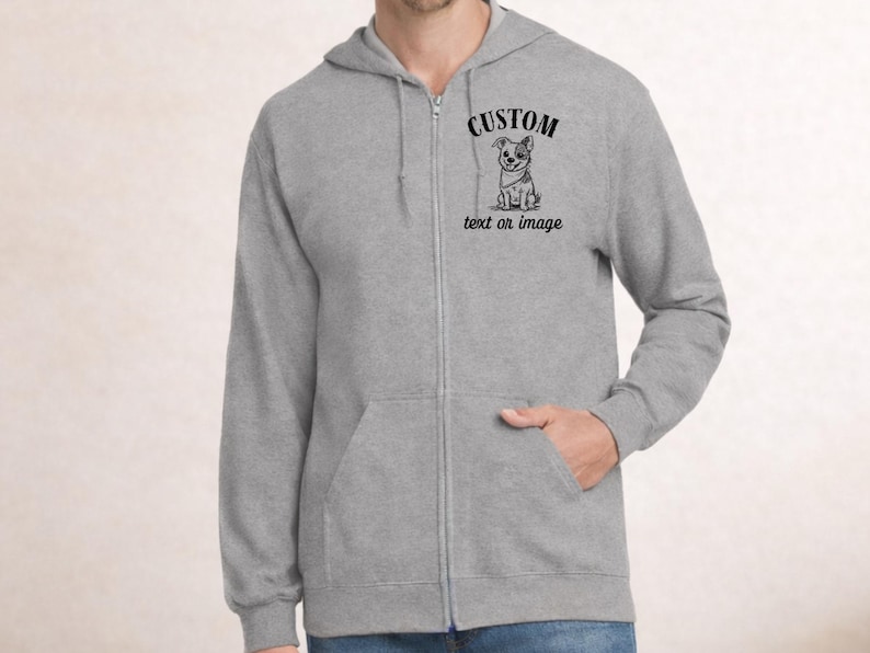 Custom Logo Full Zip Hoodie for Men and Women | Personalized Sweatshirt | Business, Team & Event Apparel | Custom Printed hoodies image 1