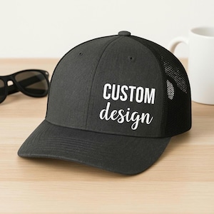 Custom Printed FlexFit® Trucker Hat, Personalized Snapback Cap, Adjustable Custom Hat for Men & Women, Custom Text or Logo Baseball Cap