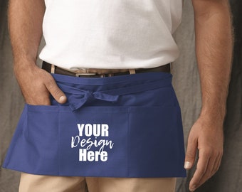 Custom waist apron printing - Waist aprons with pockets - Custom aprons for teachers - Custom Printed aprons - Unisex - Aprons for servers