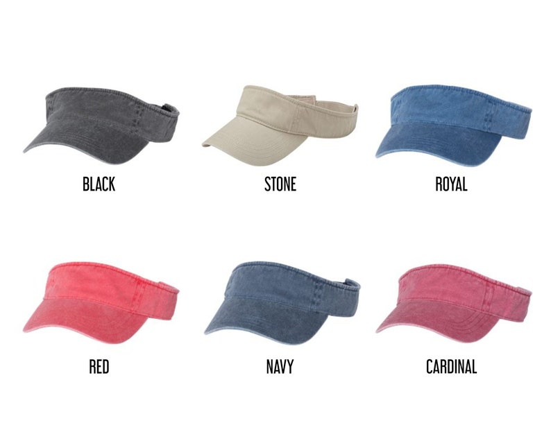 May include: Six different colored visors, including black, stone, royal, red, navy, and cardinal.