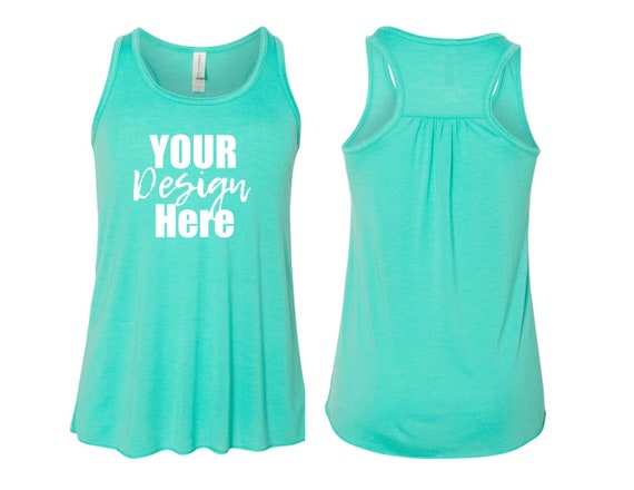 Personalized Custom Text Tank Tops For Women - Racerback, Perfect For Bachelorette Parties & Events (Tahiti Blue, Size S) - View #8