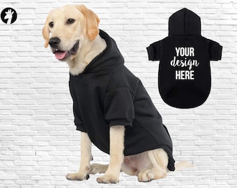 Dog Hooded Sweater with Leash Hole and Pocket Personalized with your own text, photo, graphic or logo | Soft and Warm