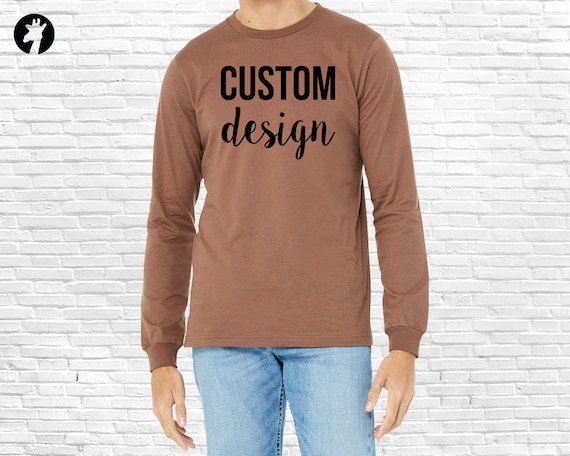 Custom Long Sleeve Shirt, Personalized Unisex Tshirt with Text, Photo or Logo, Bella Canvas Tee, Soft, Breathable, Lightweight