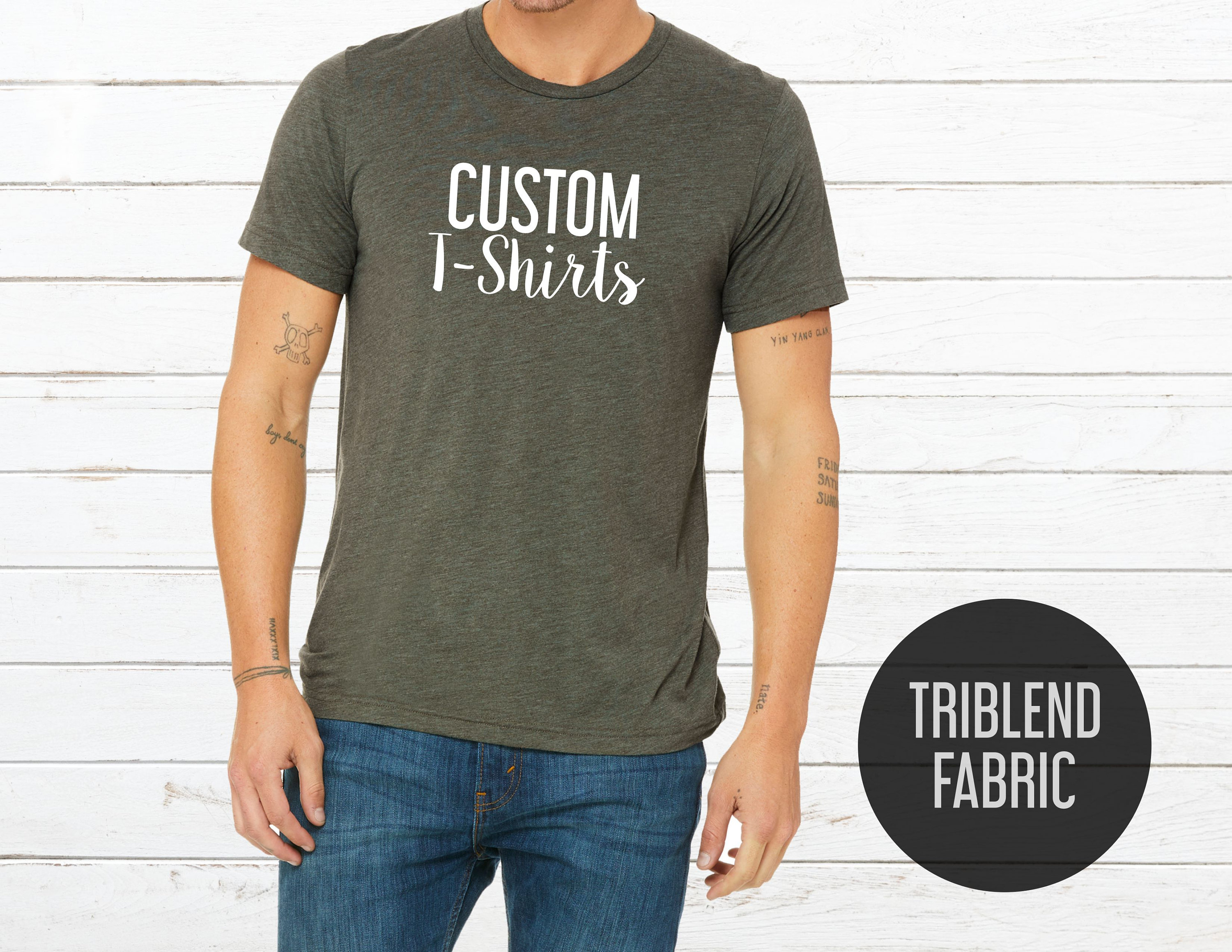 Custom Triblend t-shirts Bella Canvas 