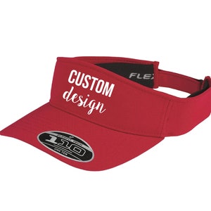FlexFit® Comfort Fit Visor  with your text or logo - Custom Visors - Sport Visor - Unisex - Flexfit Hats - Heat Vinyl Print